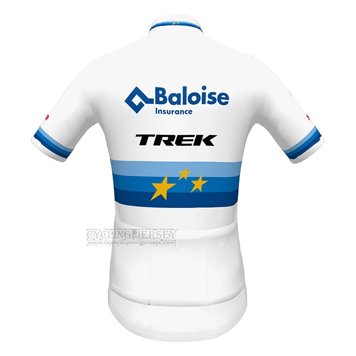 2022 Cycling Jersey European Champion Trek White Red Short Sleeve and Bib Short
